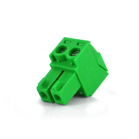 2 position, pluggable terminal block angle view, suitable for use with MadgeTech data loggers.